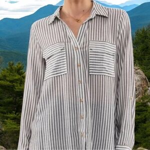 Perch by Blu Pepper Long Sleeve Striped Shirt